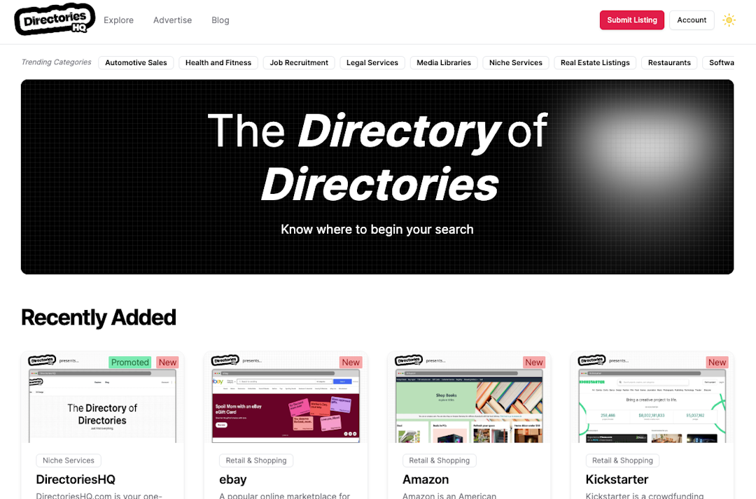 Example Directory: DirectoriesHQ.com