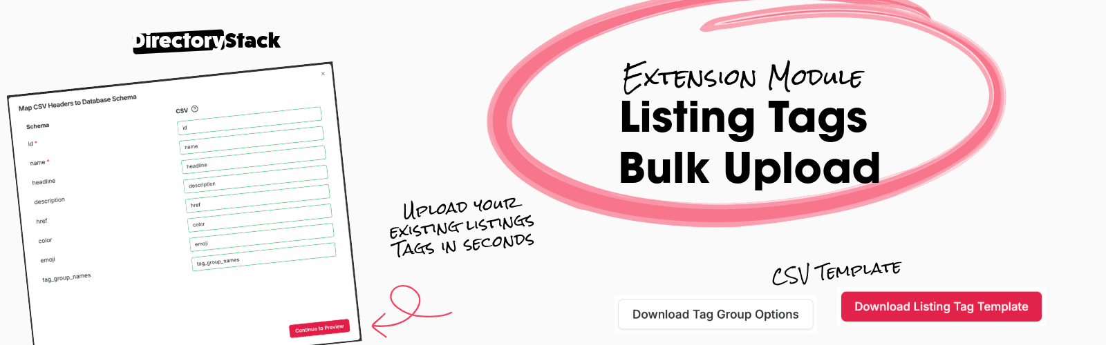 Listing Tags Bulk Upload Extension Header Image 16x5