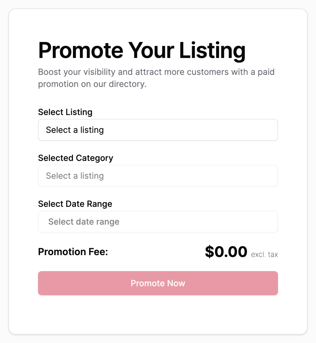 DirectoryStack Self Service Tool for Promoted Listings